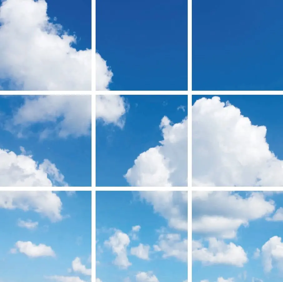 FOTOPRINT afbeelding wolk verdeeld over 9 panelen